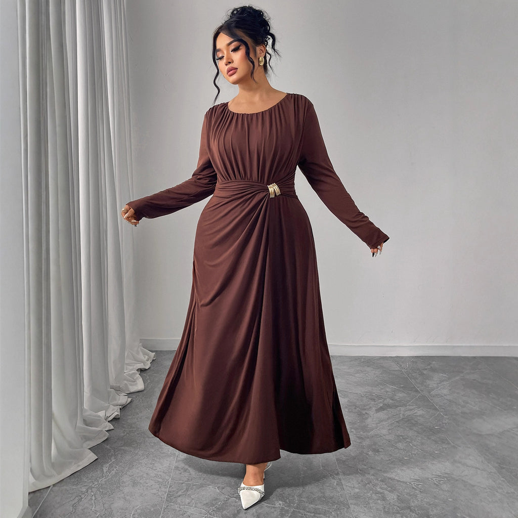 Fashion Coffee Color Dress For Women