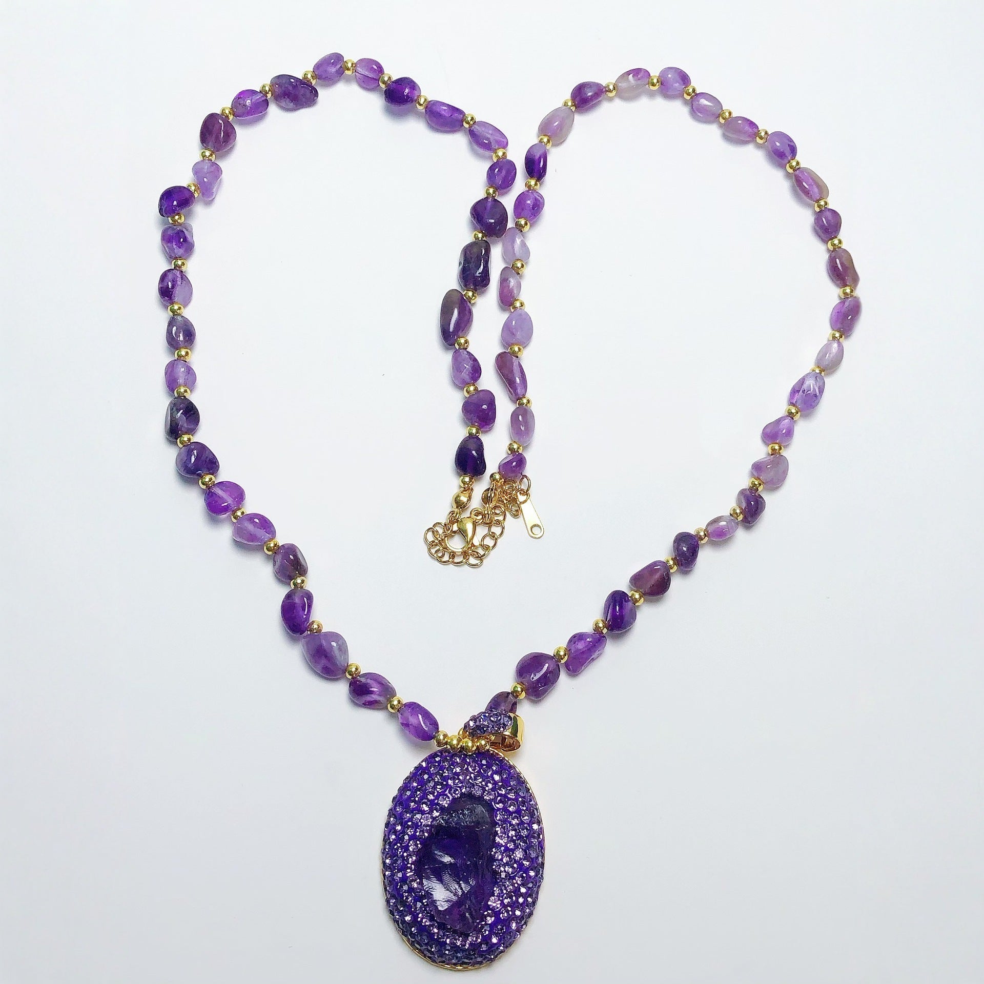 Original Ore Shaped Amethyst Fashion Necklace