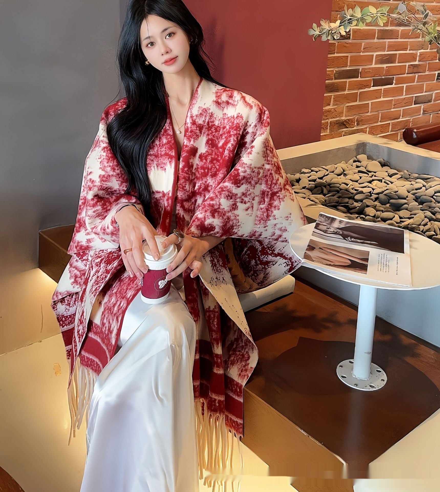 Women's Fashion Personalized Tassel Scarf Cape