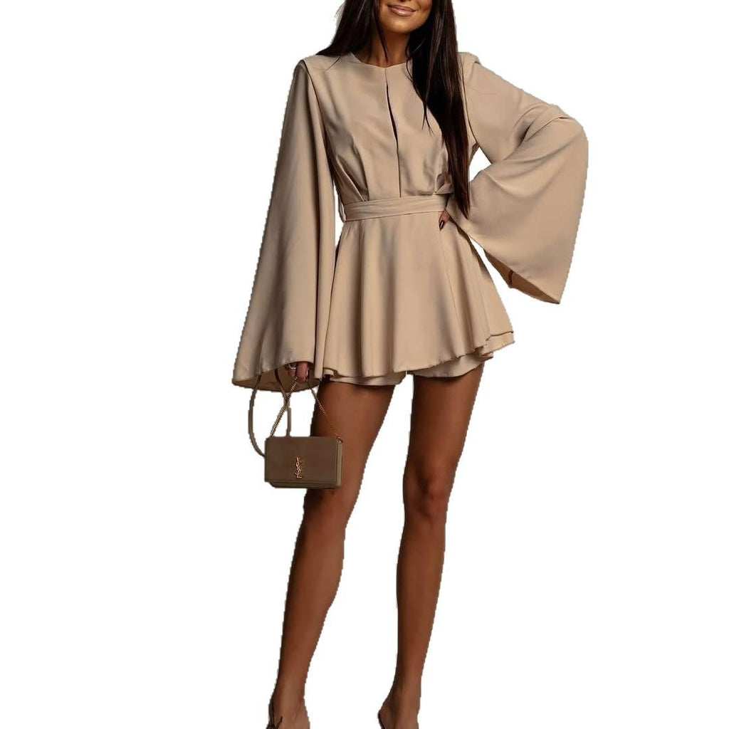 Women's Fashion Elegant Backless Short Skirt Waist Slimming Dress