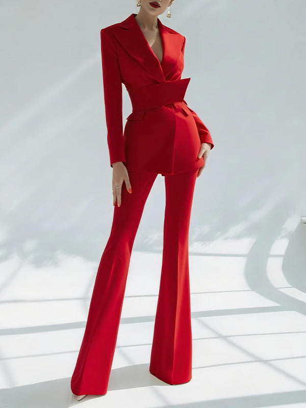 Red Suede Vintage 2-Piece Suit