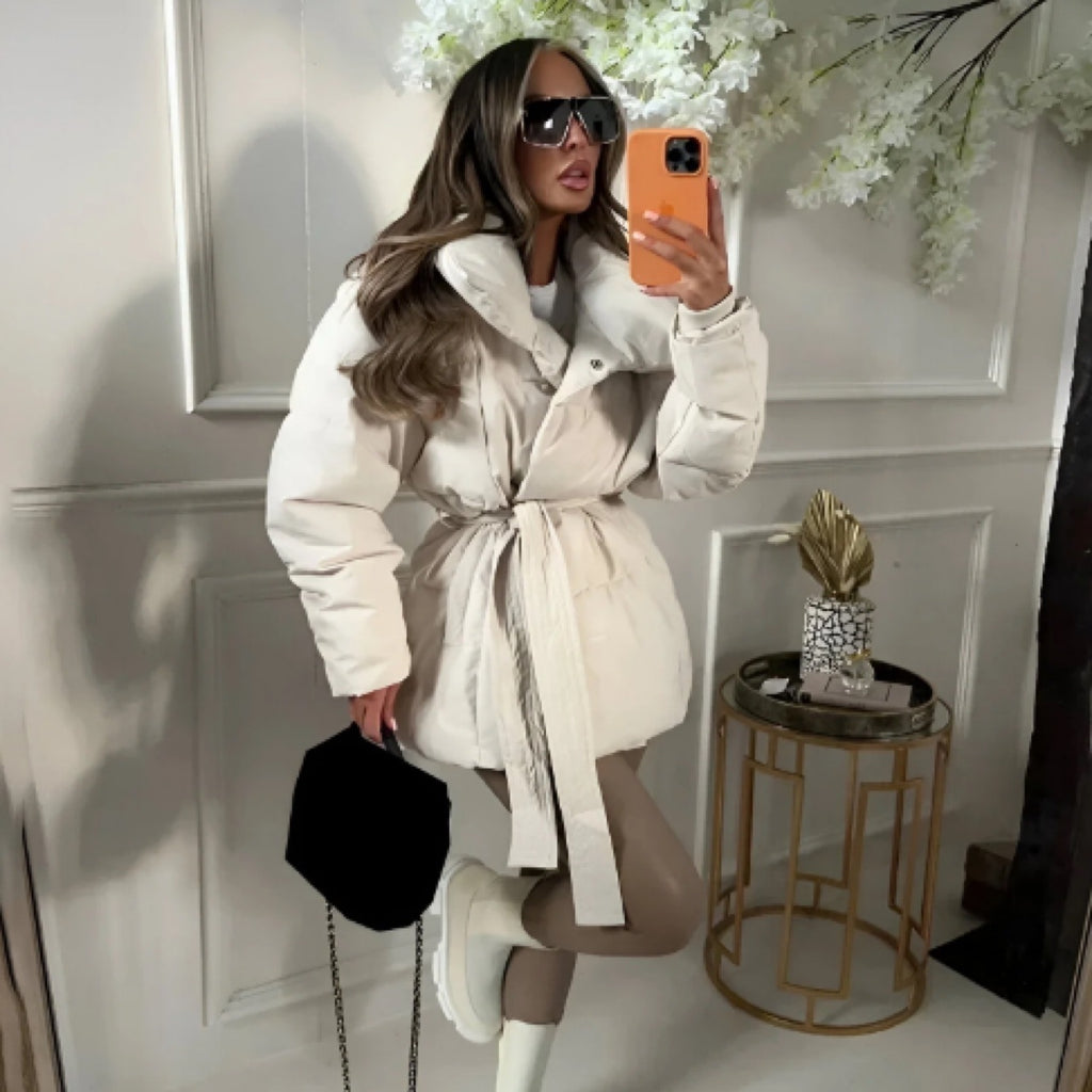 Loose Lace-up Sense Women's Fashion Coat