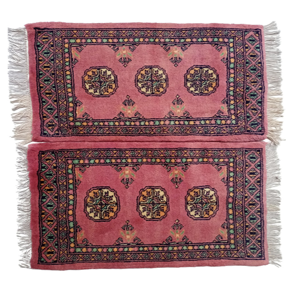 Bokhara Handknotted Raspberry Rose Woolen Mat-0