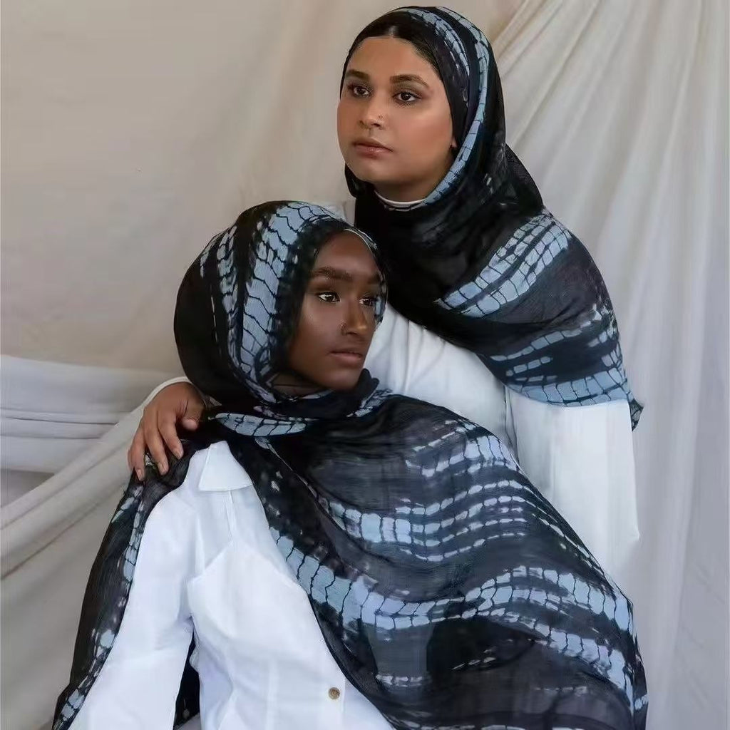 Watercolor Series Satin Polyester Ethnic Shawl