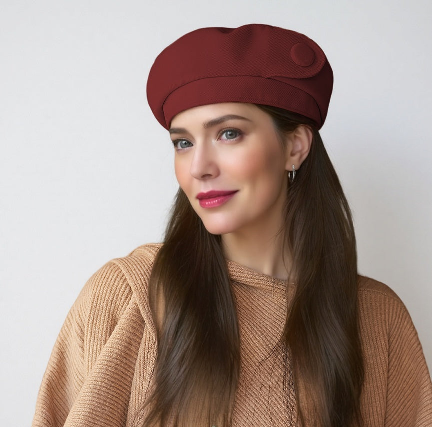 The High-end Button Beret Makes Your Face Look Smaller