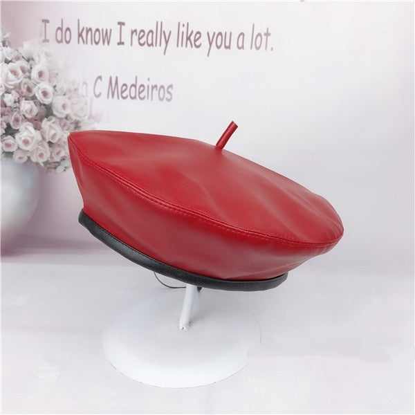 Women's Octagonal Pumpkin Hat Painter Hat Black