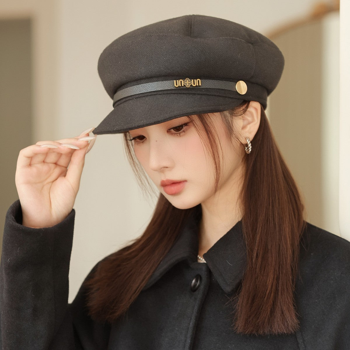 British Style Retro Easy Matching Haijun Hat Peaked Cap Beret