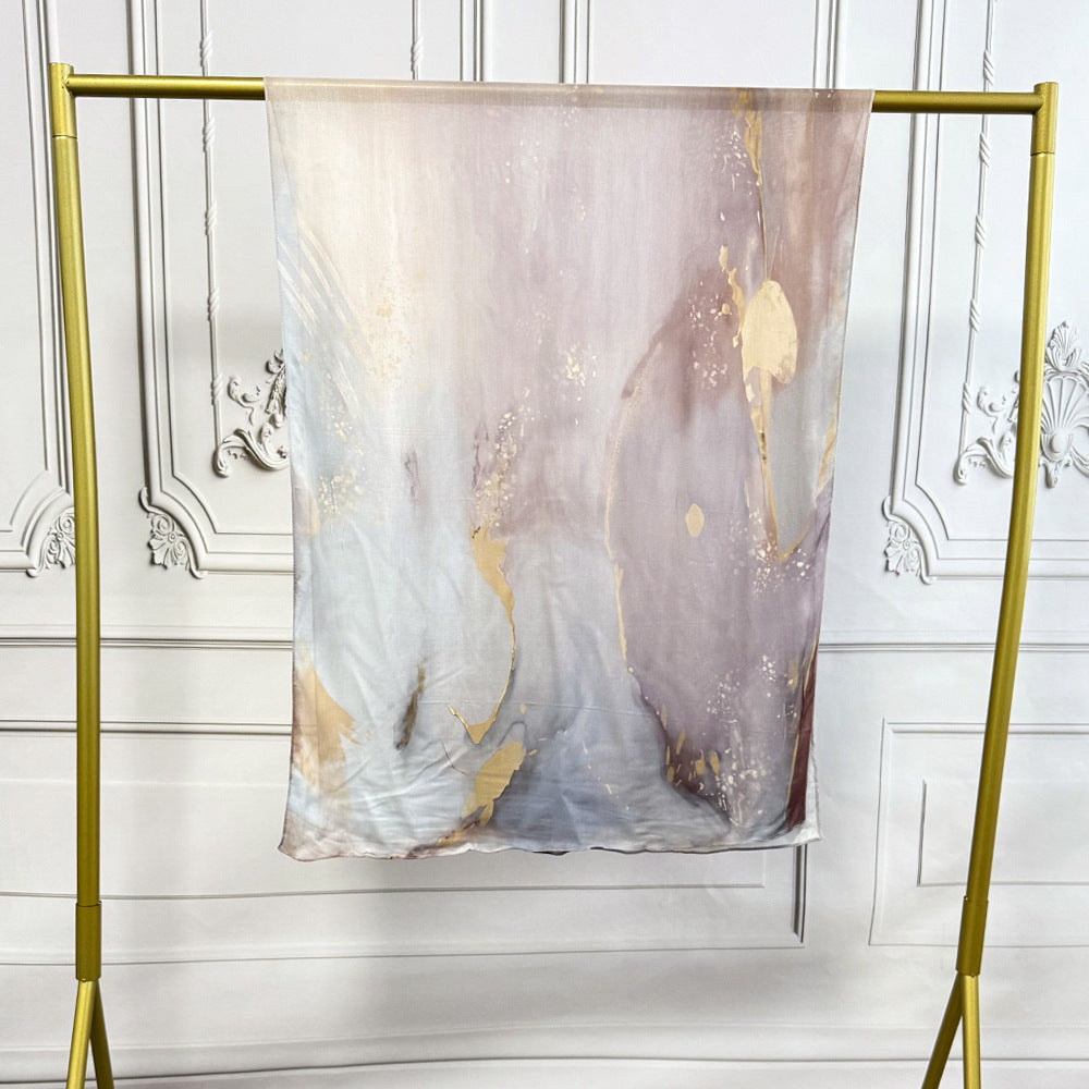 Modal Cotton Headscarf Marble Digital Printing