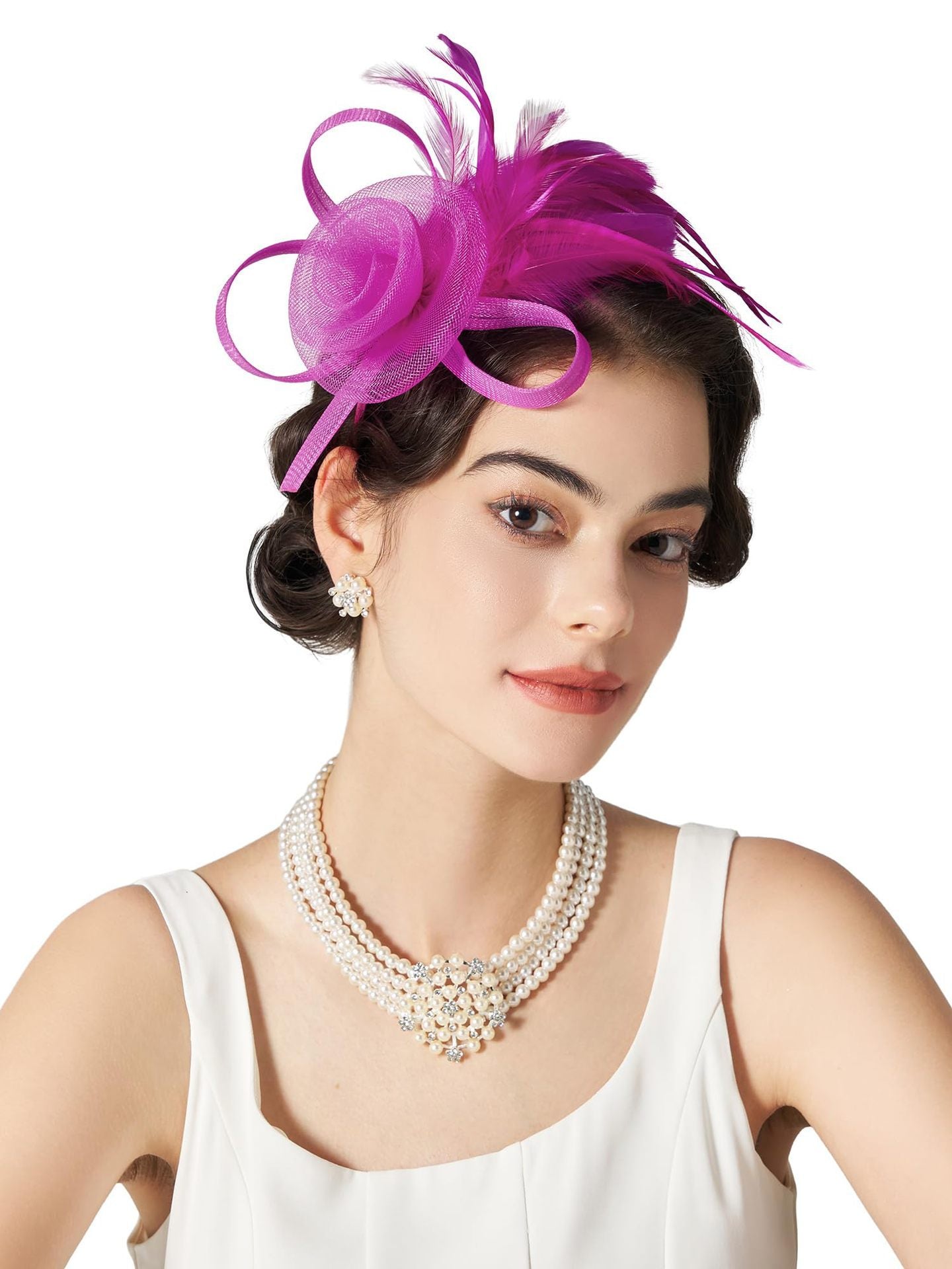 Mesh Feather Headwear Elegant Retro Versatile Headband