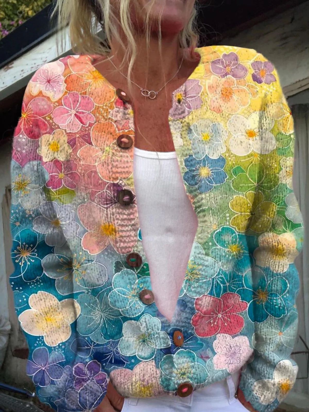 Women's Fashionable Knitted Cardigan Sweater