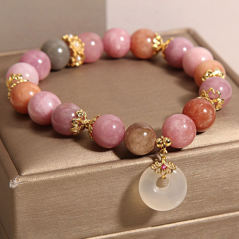 Retro Affordable Luxury Exquisite Peace Buckle Pendant Bracelet