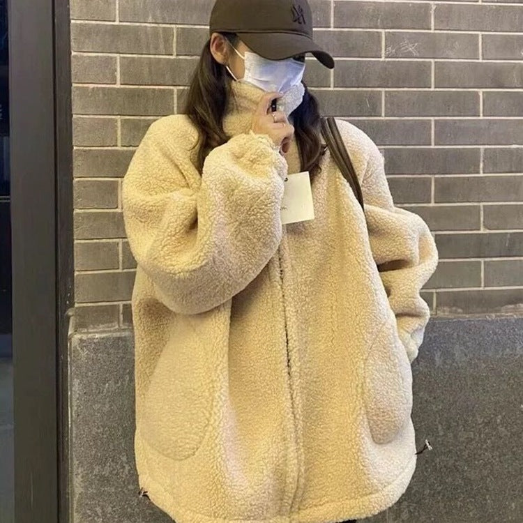 Thickened Particle Lamb Fleece Coat For Women