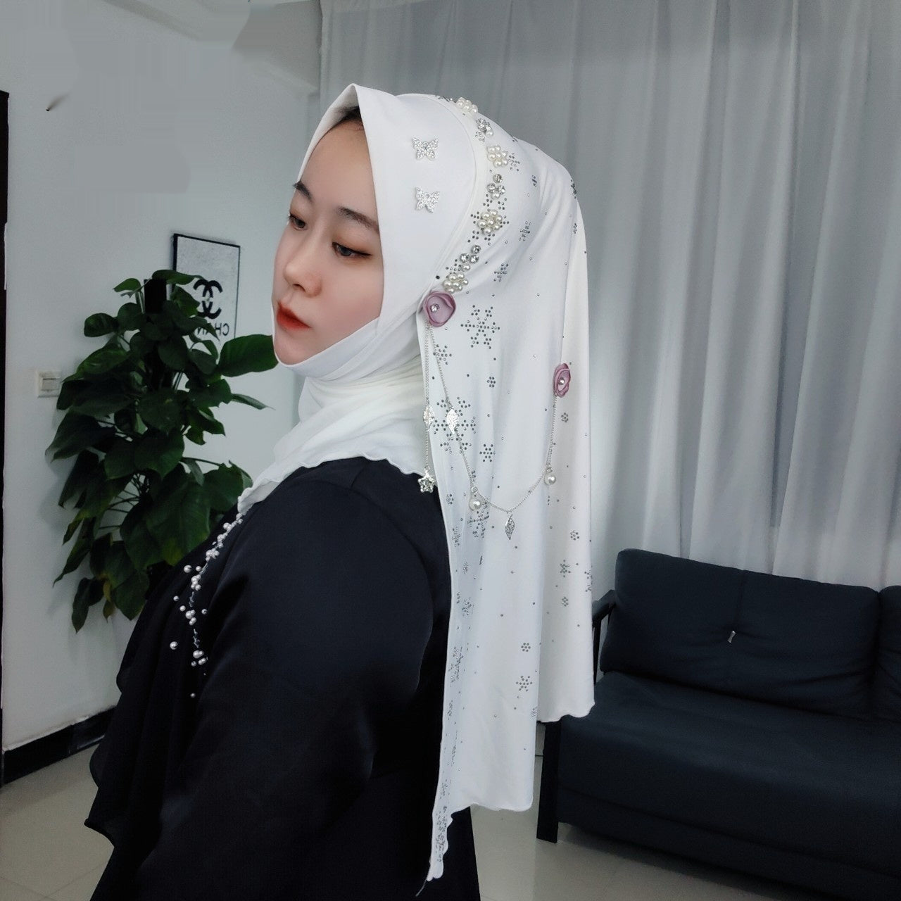 Milk Silk Snowflake Tassel Soft Brim Wrap Scarf