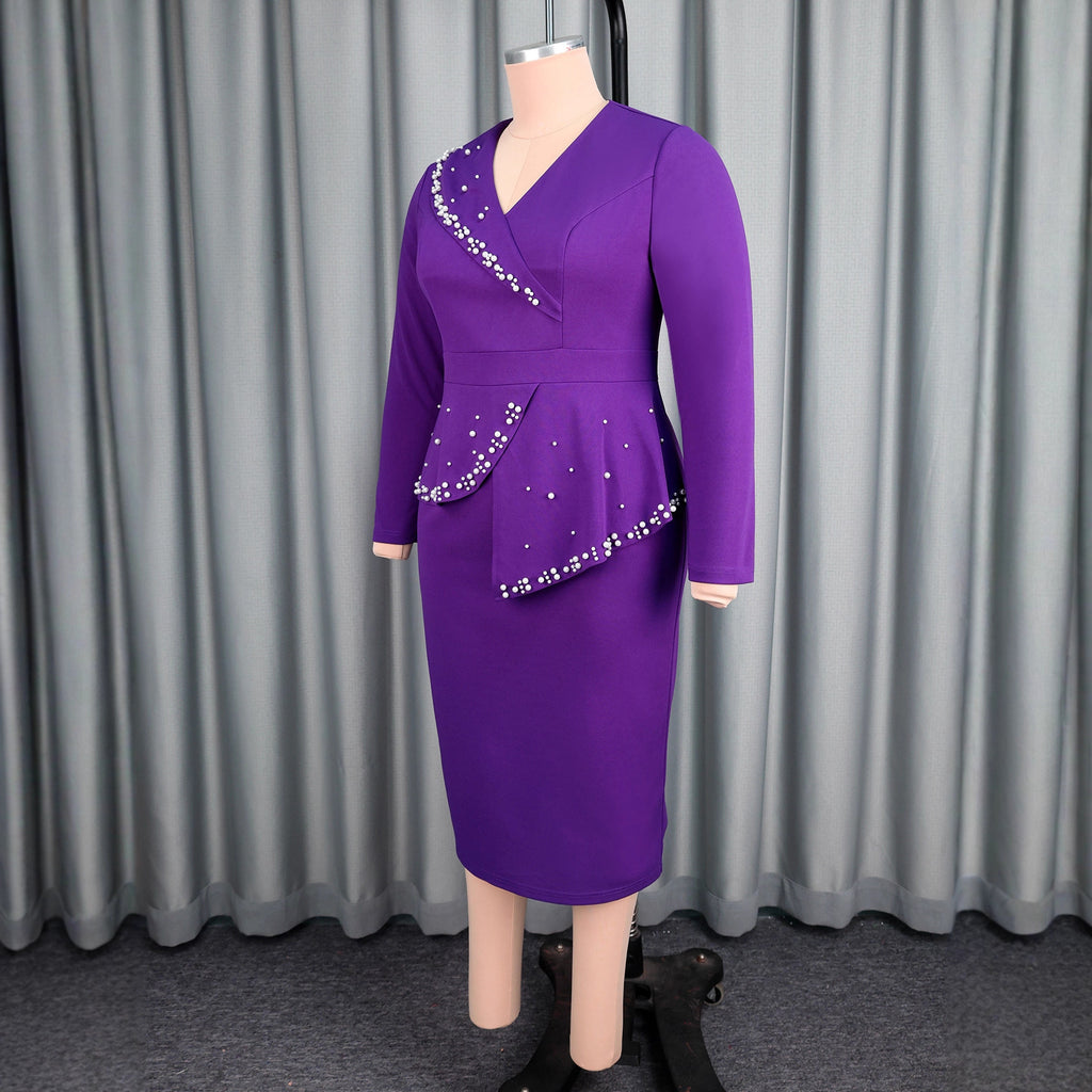 Women's Clothing V-neck Long-sleeve Dress