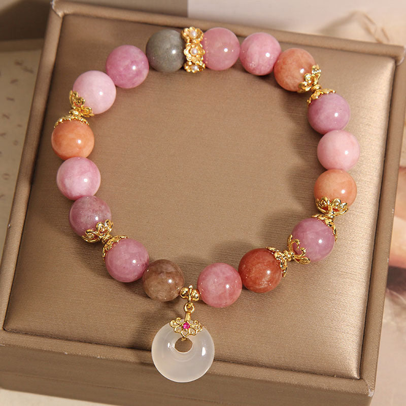 Retro Affordable Luxury Exquisite Peace Buckle Pendant Bracelet