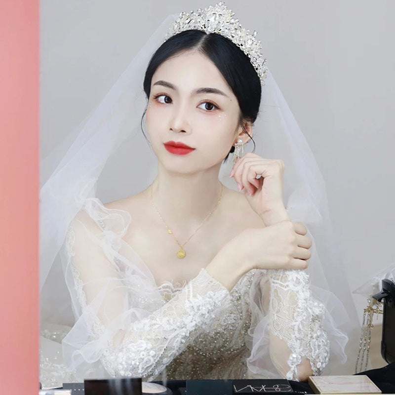 Refined Grace Crystal Crown Bride Wedding Headdress