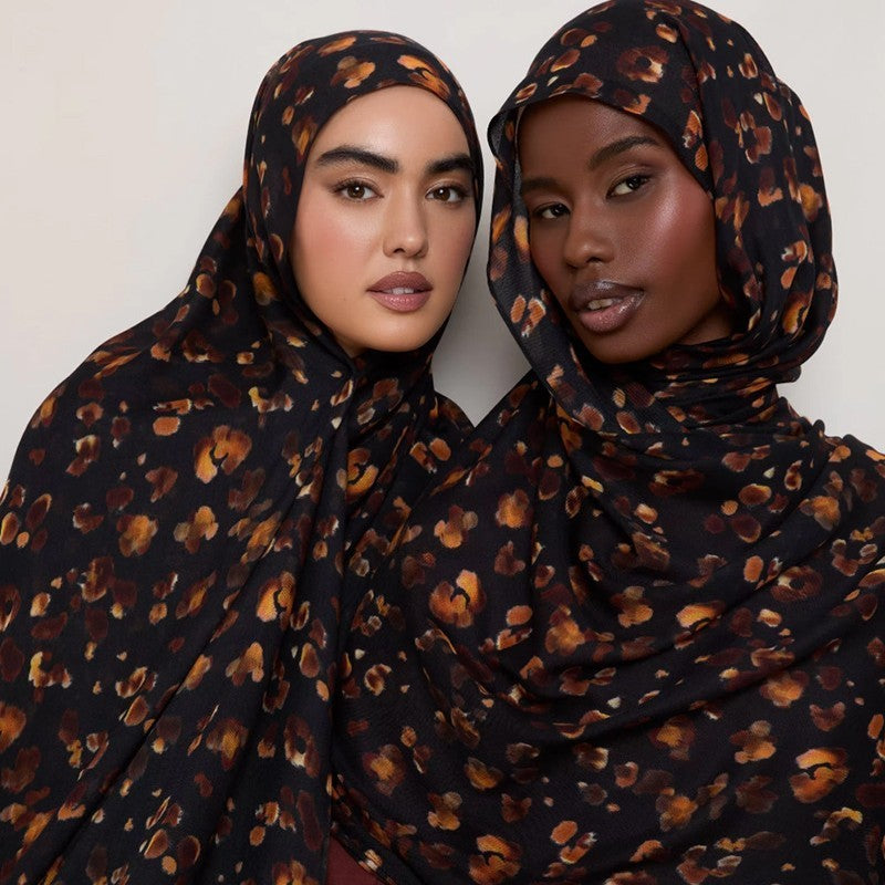 Watercolor Series Satin Polyester Ethnic Shawl