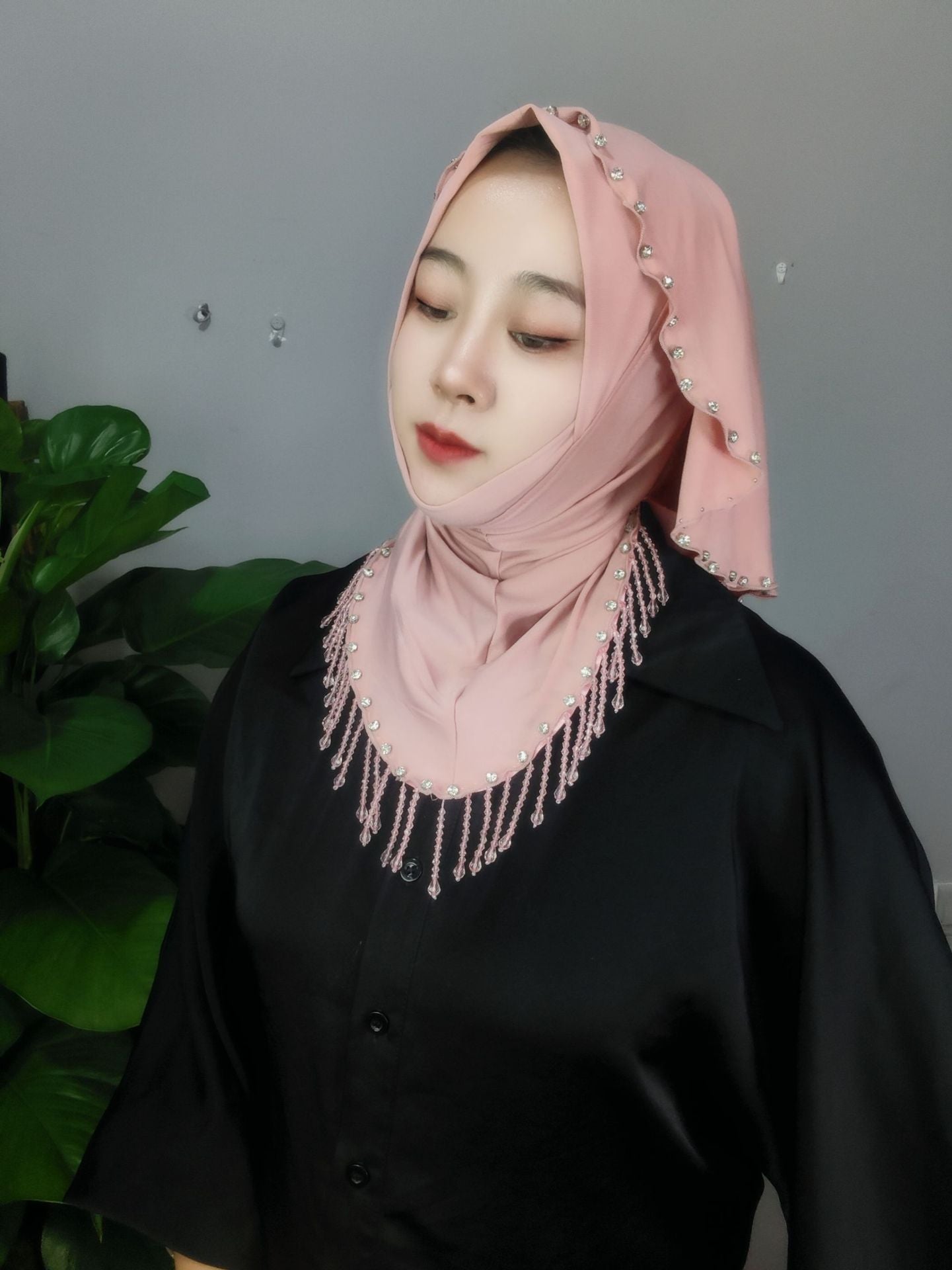 Crystal Tassel Dovetail Large Version Crystal Linen Fabric Scarf