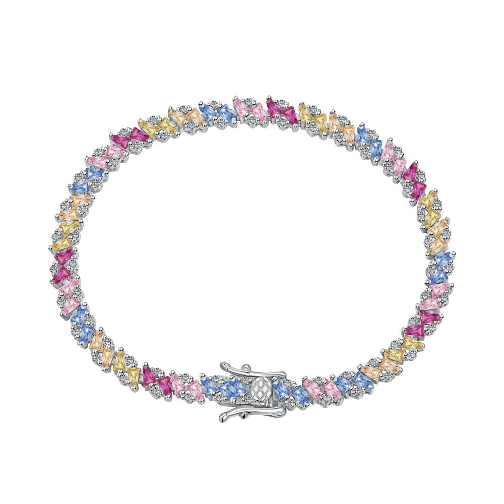Special Interest Light Luxury High-end Elegant Color Zircon Bracelet