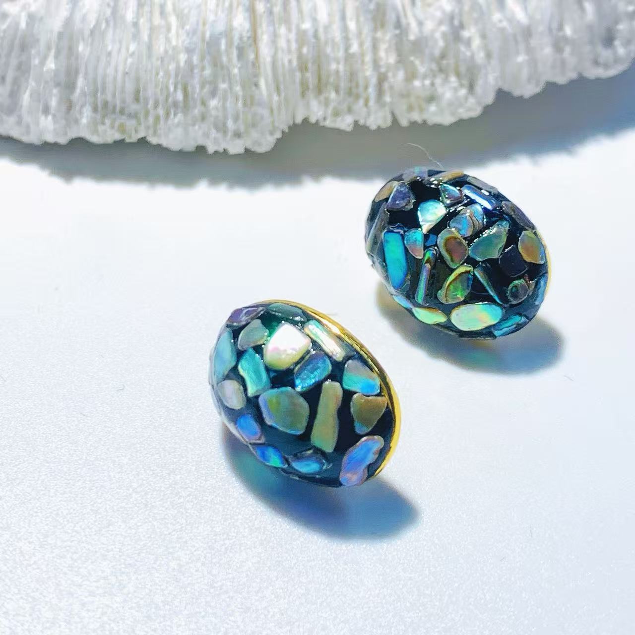 Lacquer Rhinoceros Skin Bead Pendant Earrings For Women