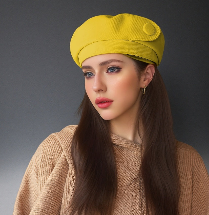 The High-end Button Beret Makes Your Face Look Smaller