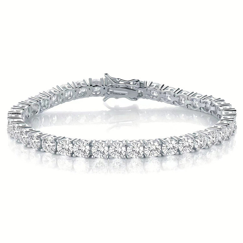Classic 18K Gold Electroplated Zircon High-grade Tennis Full Diamond Personality Bracelet