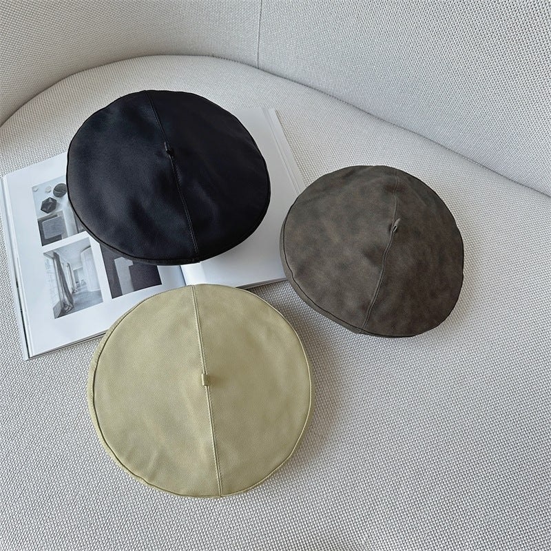 PU Beret Women's Fashion Leather Hat