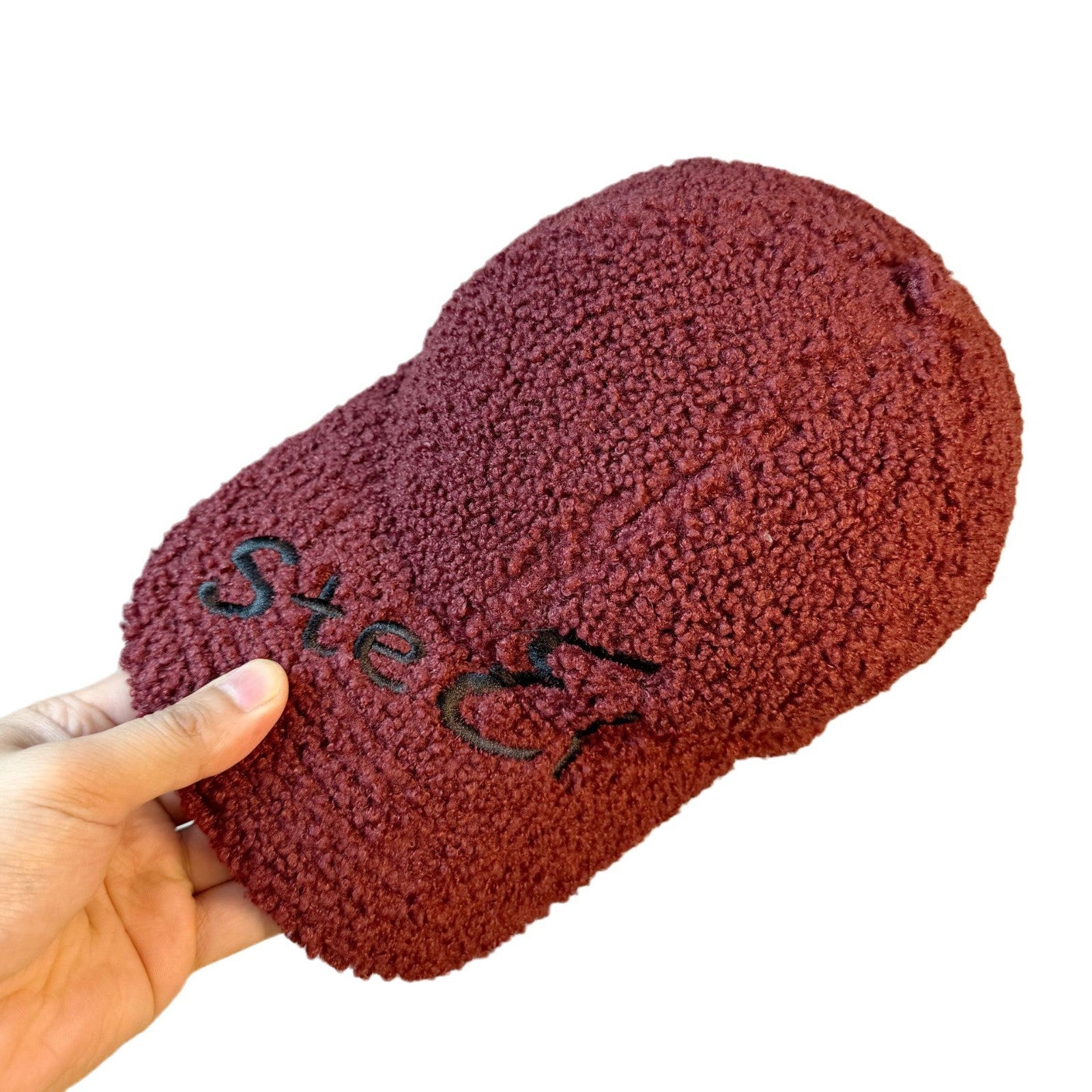 Outdoor Upgrade Warm Lamb Fur Makes Face Look Small Embroidered Letters Peaked Cap