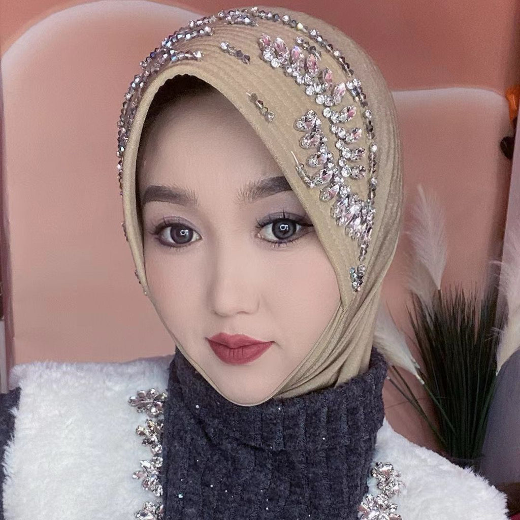 Rhinestone Elegant Women's Fashion Cover Headscarf