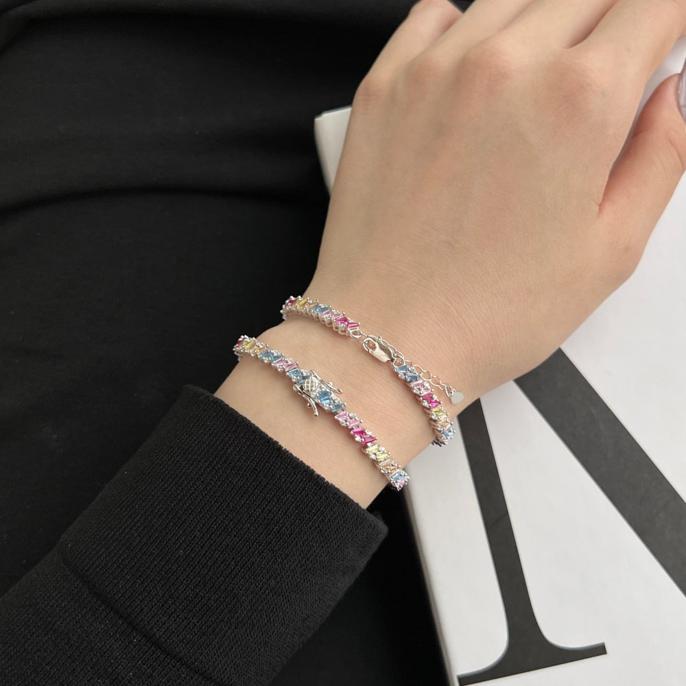 Special Interest Light Luxury High-end Elegant Color Zircon Bracelet