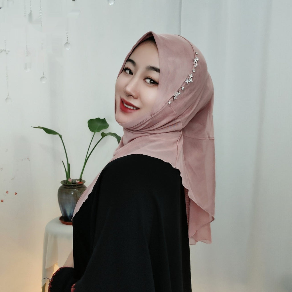 Women's Minimalist Five-star Mesh Double-layer Large Edition Scarf