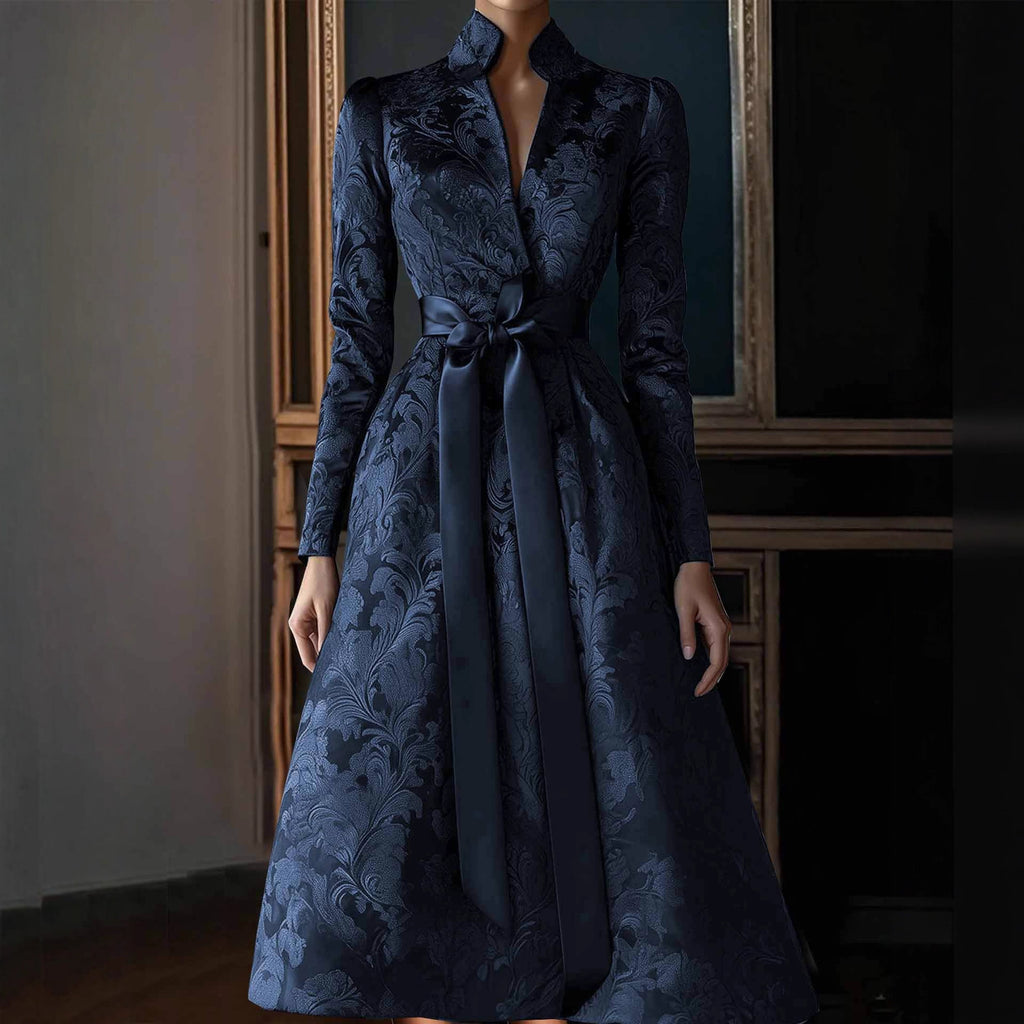 Elegant Spring And Autumn Long Sleeve Satin Party Dress