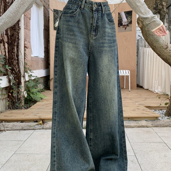 American Retro Straight Wide Leg Jeans
