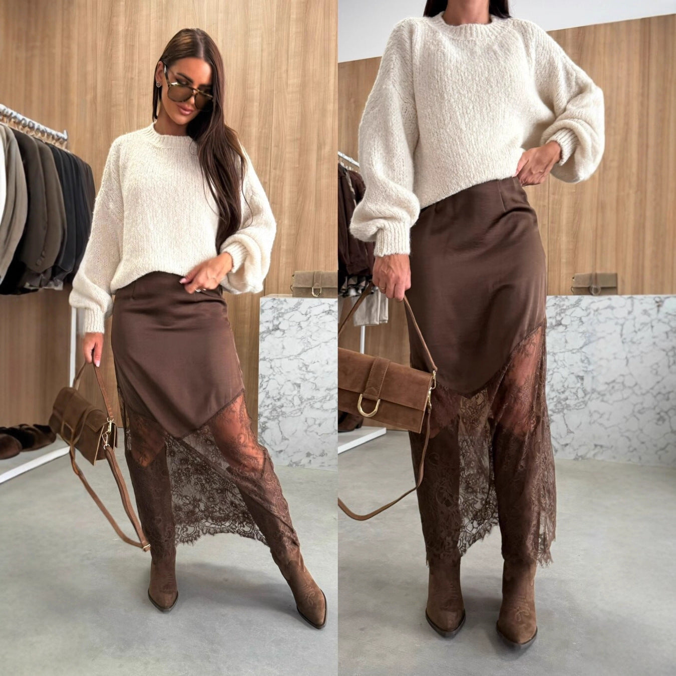 Women's Hot Girl Slimming Solid Color Hip Skirt