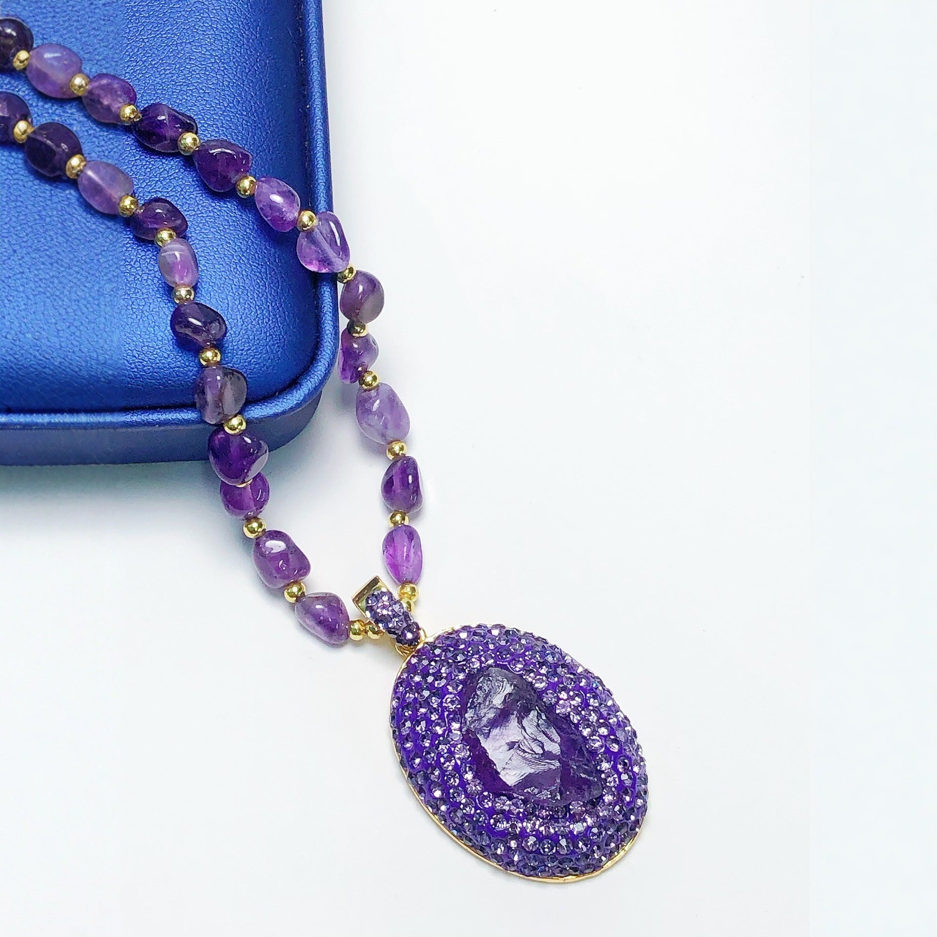 Original Ore Shaped Amethyst Fashion Necklace