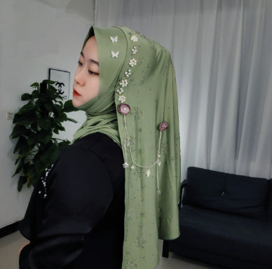 Milk Silk Snowflake Tassel Soft Brim Wrap Scarf