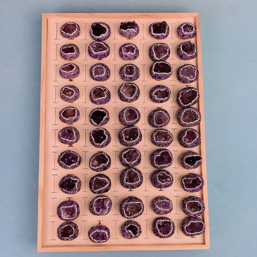 Natural Uruguay Amethyst Open Adjustable Ring