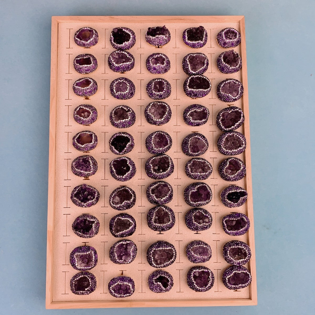 Natural Uruguay Amethyst Open Adjustable Ring