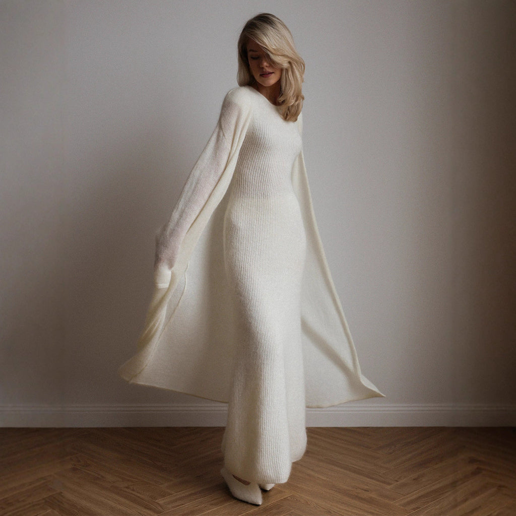 Cardigan Knitted Cardigan Sleeveless Dress Two-piece Set