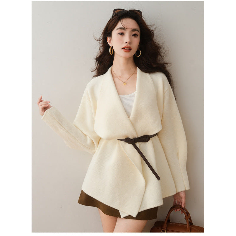 High-grade Large Lapel Sweater Coat For Women