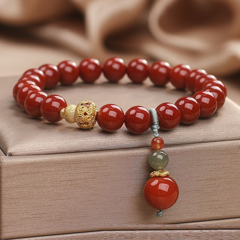 Nanjiang Carnelian Bracelet Women's Ethnic Style Hetian Jade