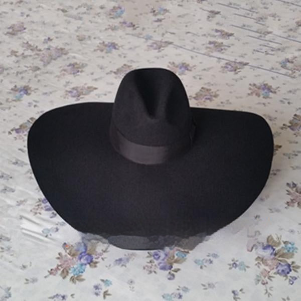 Pure Wool European And American Fashionable Ultra Wide Brim Wool Woolen Hat