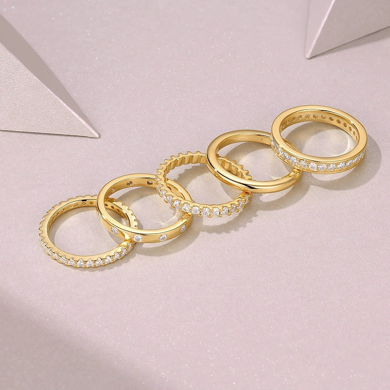 Morning Light Gold Ring - Set With Top-quality Moissanite S925 Silver And Gold-plated Diamond Wedding Ring. The Gold Color Of The Ring Can Be Tested With A Diamond Pen