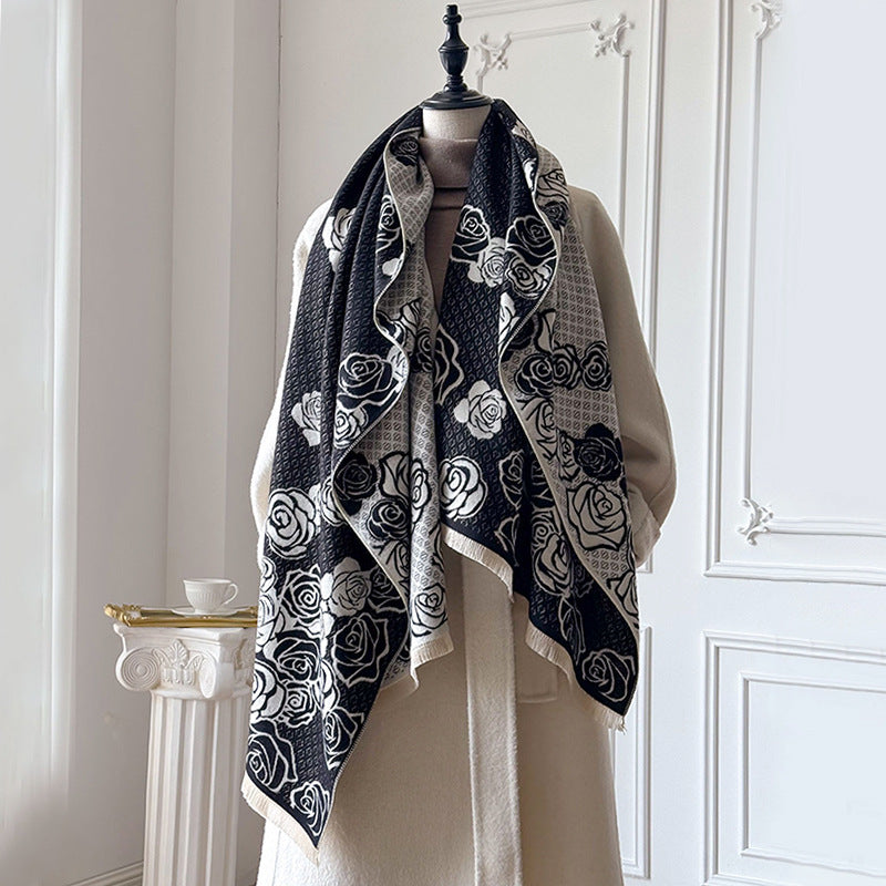 High-grade All-matching Thick Warm Scarf Air Conditioning Shawl Cashmere-like