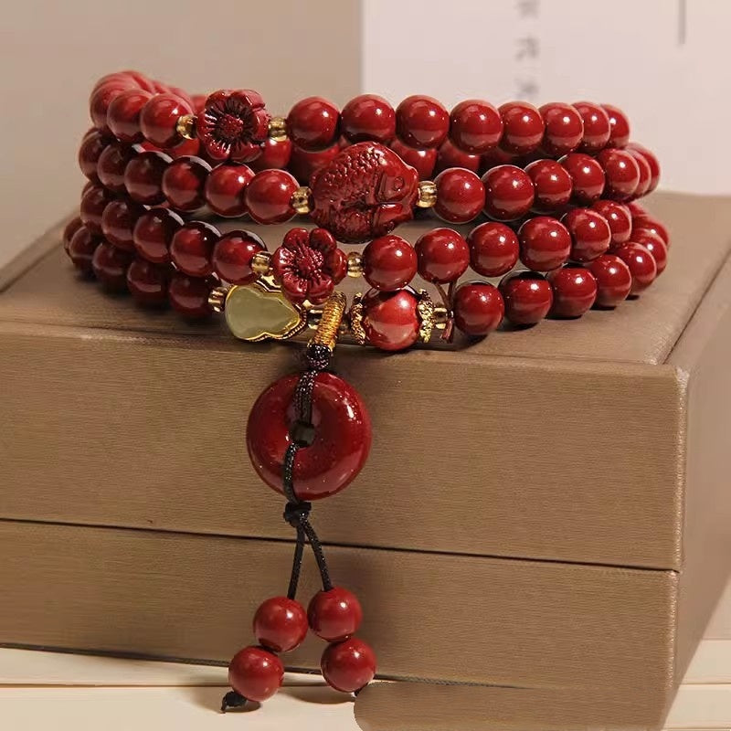 New Chinese Multi-layer Cinnabar Pisces Bracelet