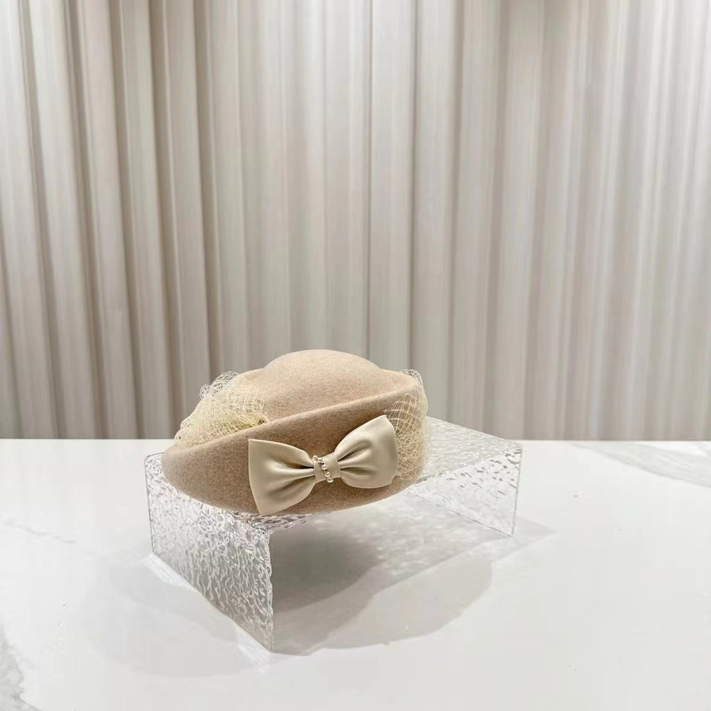 Hepburn Style Autumn And Winter Woolen Shaping Billycock Female French Style