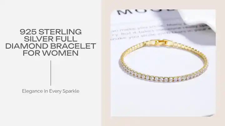 925 Sterling Silver Full Diamond Bracelet For Women by@Outfy